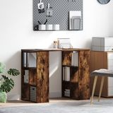 vidaXL Bureau Gerookt Eiken Bewerkt Hout 90 x 50 x 75 cm