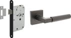 Intersteel Deurbeslag set loopslot zwart met deurkruk Baustil antraciet grijs