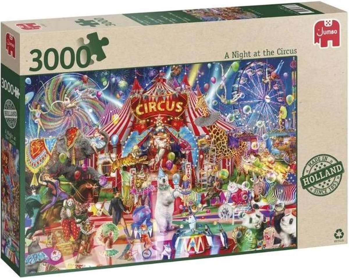 Jumbo Puzzel - Een avond in het circus - 3000 stukjes - 122 cm x 85 cm