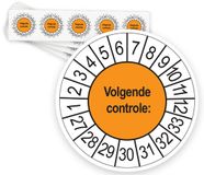 Merkloos / Sans marque Ricard Keuringsstickers Volgende Controle 2027 | 50 stuks, Ø 35 mm | Oranje
