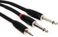 Roland Black serie verbindings-insert-/splitkabel - 3,5 mm TRS- naar 2x 6,3 mm jack, lengte: 4,5 m - RCC-15-3528V2
