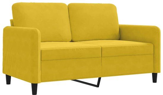 vidaXL Tweezitsbank 120 cm fluweel geel