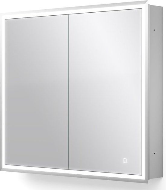 Maxaro Trento Inbouw Spiegelkast 80x70cm - Grijs - Aluminium