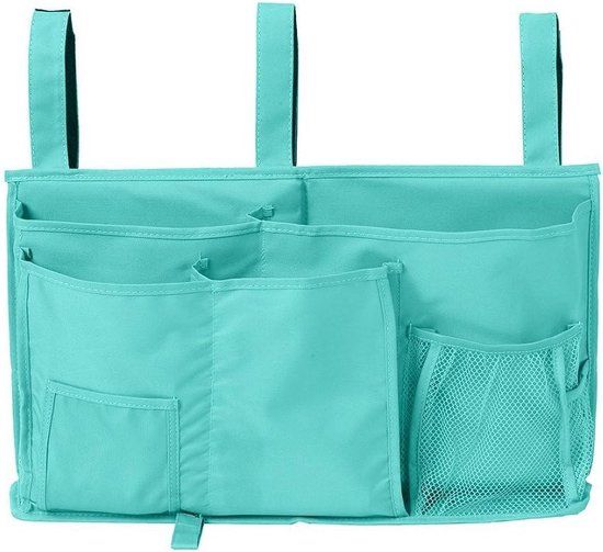 croselyu Mandje voor naast het bed, hangend, multifunctioneel, thuis, studentenkamer, stof, opgeruimd, opbergtas, voor tijdschriften en boeken (blauw