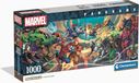 Clementoni Puzzle pour adultes, 1000 pièces, Panorama, Marvel Heroes Vs Villa Compact Box, Avengers, 37056