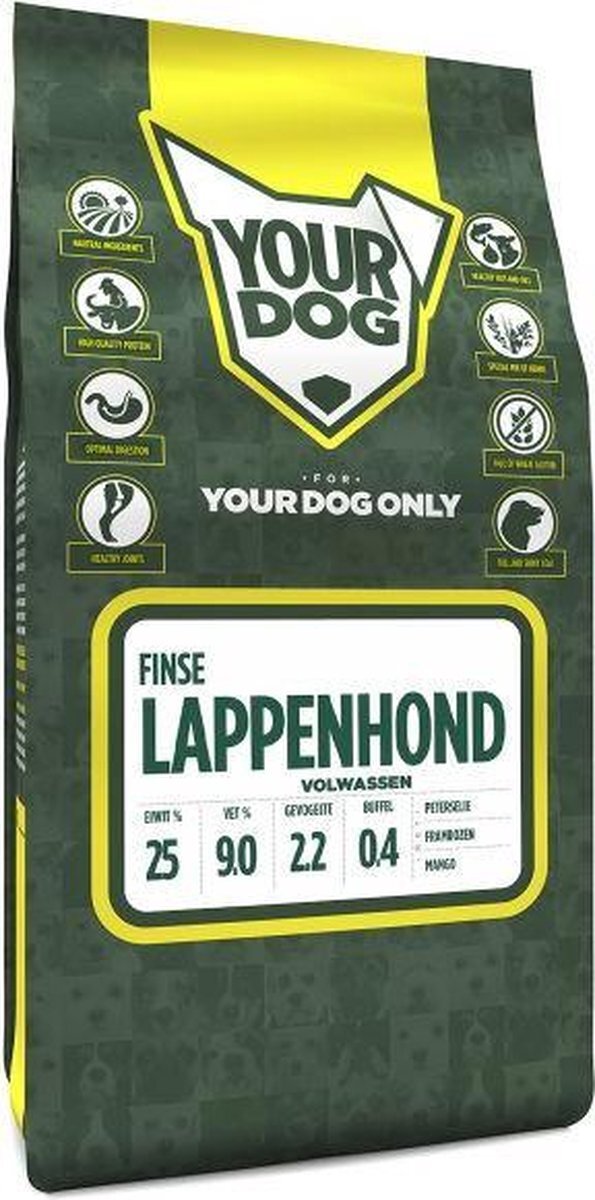 Yourdog Volwassen 3 kg finse lappenhond hondenvoer