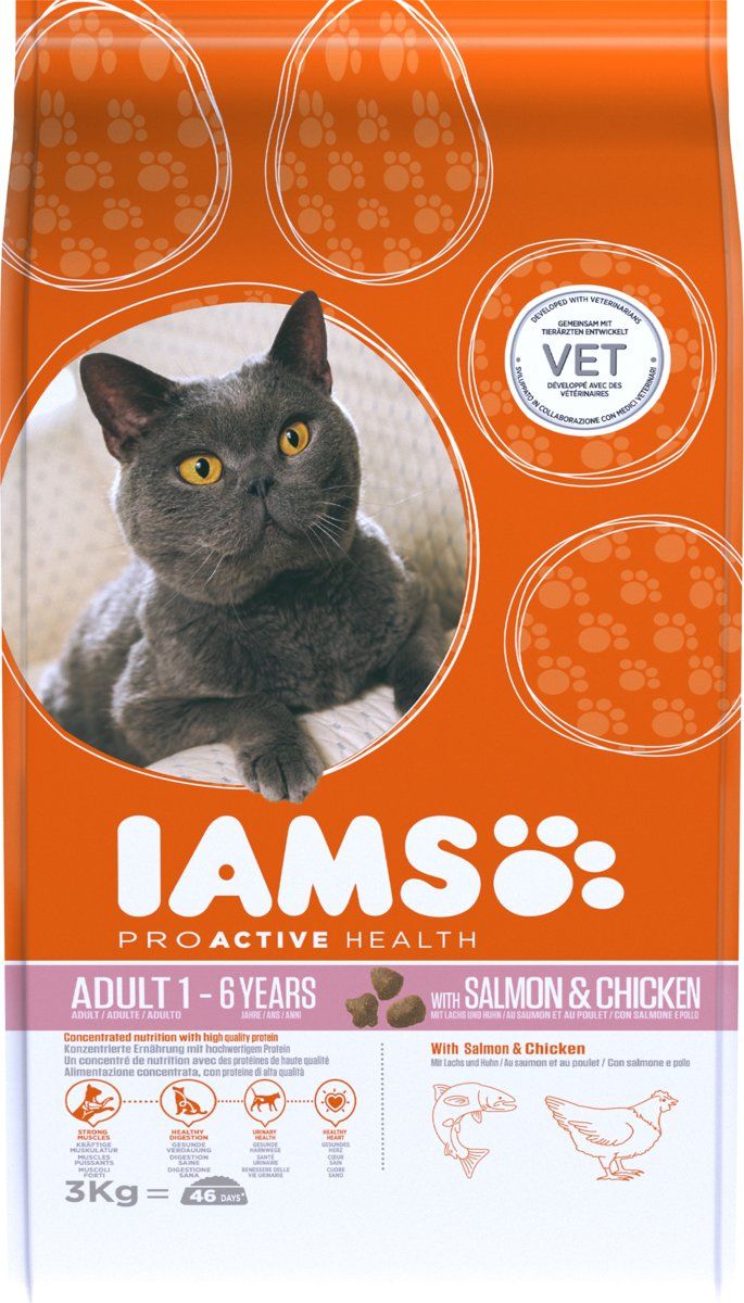 Iams Cat Adult - Salmon & Chicken - 3 kg