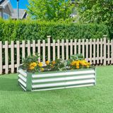 [en.casa] Plantenbak Celano verhoogde moestuinbak 120x60x30 cm verzinkt staal zilverkleurig