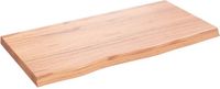 vidaXL Wastafelblad 80x40x(2-4) cm Eikenhout Lichtbruin