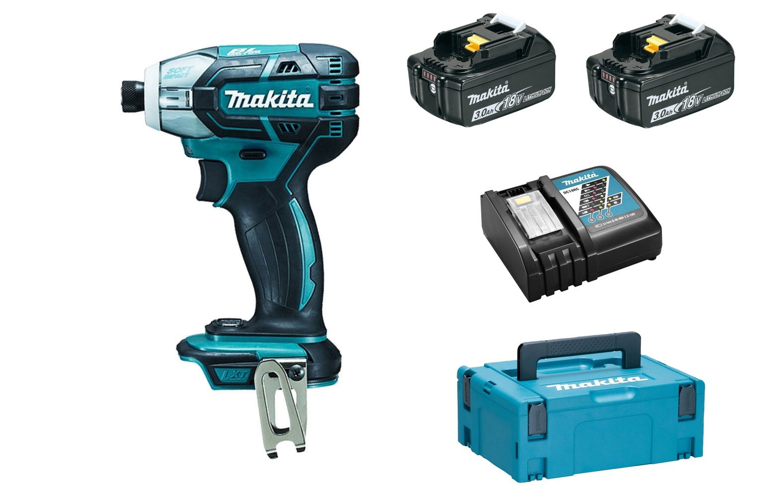 Makita DTS141RFJ 18V Li-Ion accu impuls slagschroevendraaier set 2x 3.0Ah accu in Mbox - koolborstelloos