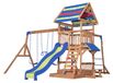 Maisonnette de jeu - Tour de jeu avec toboggan - Bois de cèdre - 438,5 x 429,6 x 300,4 cm - Pour extérieur