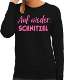 Bellatio Decorations Apres ski sweater dames - Auf wieder Schnitzel - zwart - glitter roze - wintersport XL