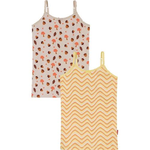Claesen's Singlet 2-Pack Kinderen Beige Printopdruk 164/170