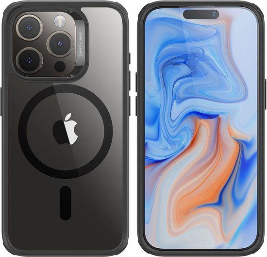 ESR Classic Hybrid HaloLock Hoesje Geschikt voor Apple iPhone 15 Pro | Compatibel met MagSafe en HaloLock | Back Cover met Magneet | Transparant Zwart
