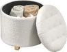 Homcom Opbergpoef - Badstof (100% polyester) - 45x45x41cm - Wit