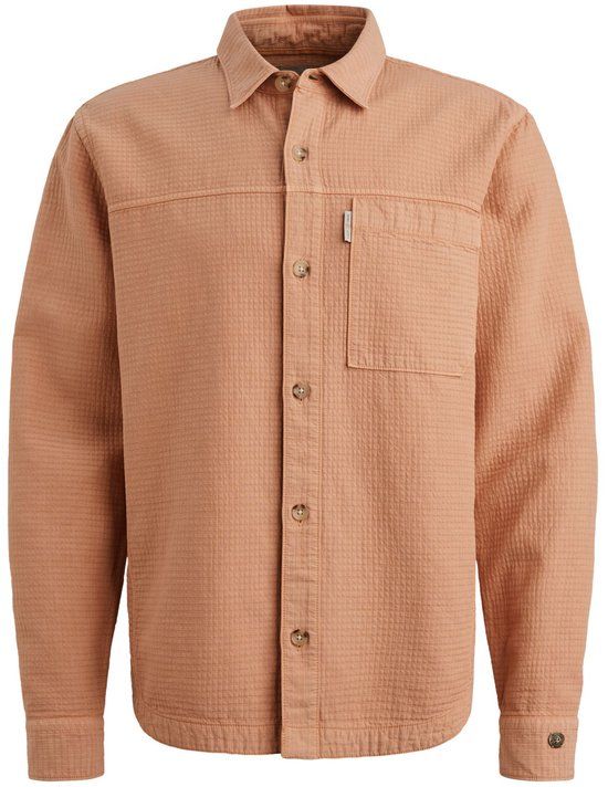 Cast Iron Overshirt Oranje Wafel Structuur Katoen Regular Fit Mannen XL