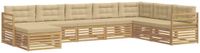 vidaXL - Hoek loungeset - 8 zitplekken - Wit en Beige - Polyester