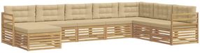 vidaXL - Hoek loungeset - 8 zitplekken - Wit en Beige - Polyester