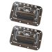 HMF 14992-09 Set van 2 inklapbare handgrepen, inbouwplaat, veer, 16 x 10,7 cm, zilver