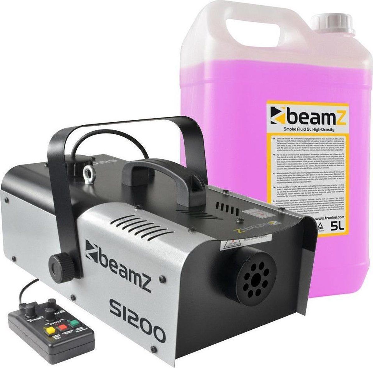 BeamZ Rookmachine - S1200 met timer & 5 liter rookvloeistof - 1200W