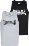 Lonsdale Averham singlet, normale pasvorm, set van twee