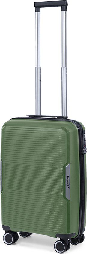 TravelZ Swinger Handbagage koffer 55cm - Hardcase Trolley - Groen - 35 ltr - TSA-slot