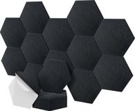 Merkloos Relaxdays Akoestische wandpanelen - 36 stuks - zelfklevend - 30x26 cm - zwart