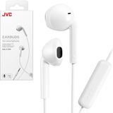JVC HAF17MW oordopjes hoofdtelefoon met microfoon en afstandsbediening - wit