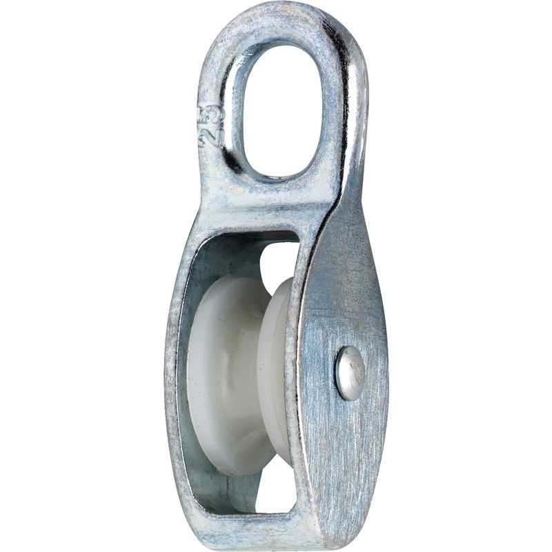 DX Katrol met nylon wiel / 08x30 mm / verzinkt / Zwart