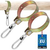 KOTARBAU® 2 Stuks Schommelhaak met Karabijnhaak, Verzinkt Staal, ⌀ 120 mm, Goud