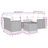 vidaXL 7-delige Loungeset met Kussens, Poly Rattan, Beige