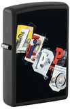 Zippo Stormaansteker - Zippo Letters Design - Color Image Black Matte - Navulbaar - Herbruikbaar - Winddicht Design - Geschenkdoos - Made in USA