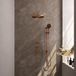 Brauer Copper Carving Thermostatische Regendoucheset Inbouw - Hoofddouche 30 cm - Gebogen Wandarm - Handdouche 3 Standen - Doucheslang - Geintegreerde Glijstang