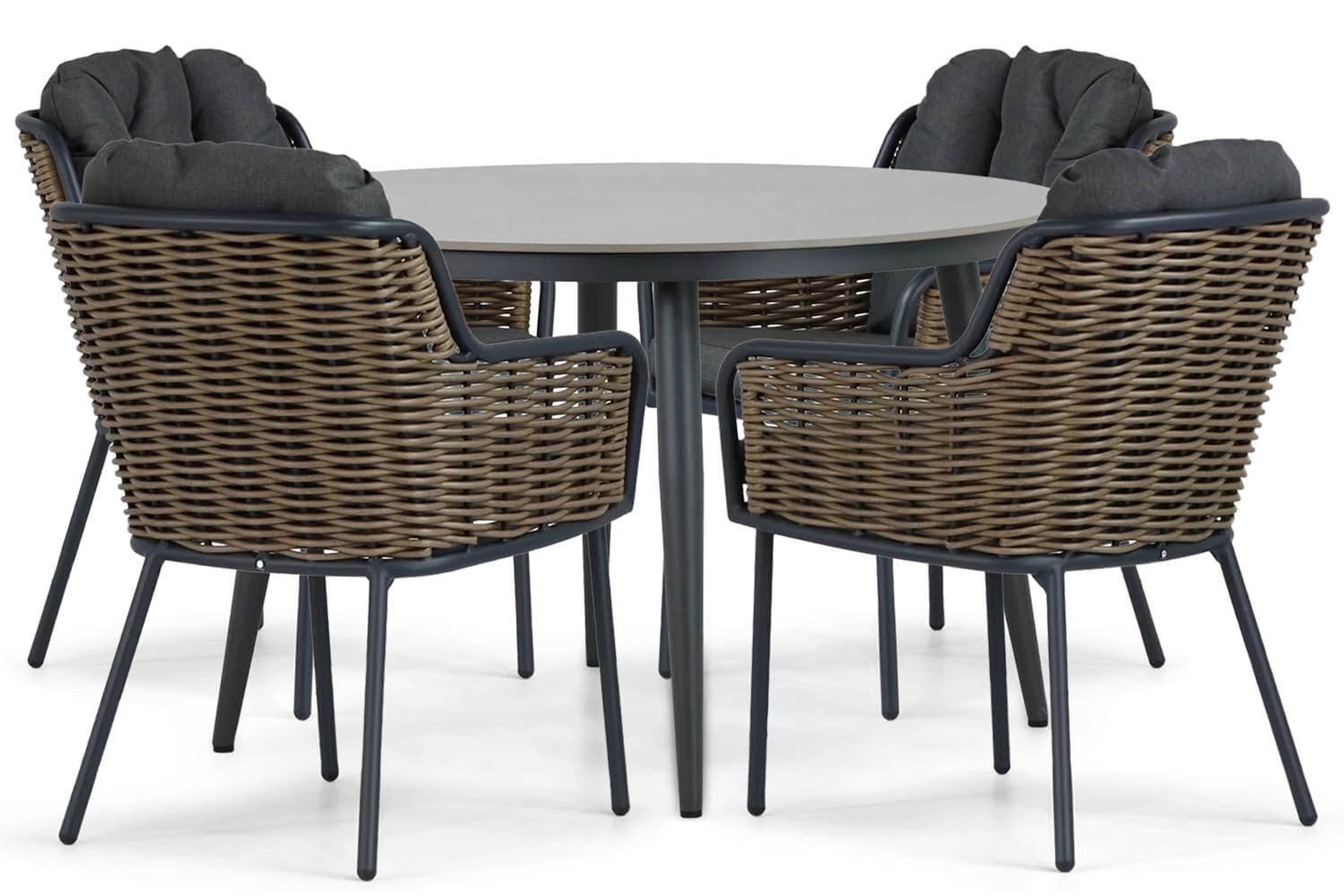 Santika Furniture Santika Fasano/Vienna 120 cm dining tuinset 5-delig