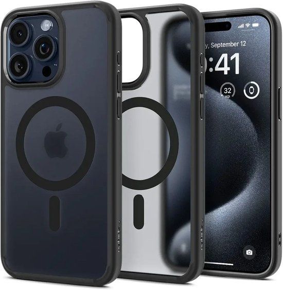 Spigen Ultra Hybrid MagSafe Apple iPhone 15 Pro Hoesje Zwart