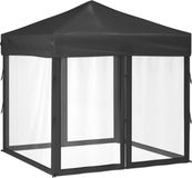 vidaXL Partytent, inklapbaar met zijwanden, antraciet, 2x2 meter