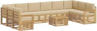 vidaXL Buiten bankenset 8 st Wit en Beige Polyester