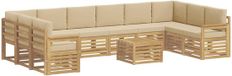 vidaXL Buiten bankenset 8 st Wit en Beige Polyester