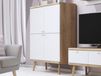 PROMI Commode 4 portes chêne riviera/blanc