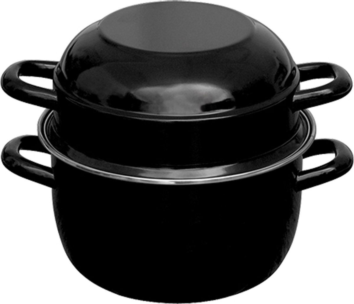 Hendi Mosselpan geemailleerd met deksel 2 3 liter