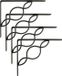 AMIG Plankdrager/steun/beugel Decoratief - 4x - metaal - zwart - H150 x B125 mm - Tot 195 kg