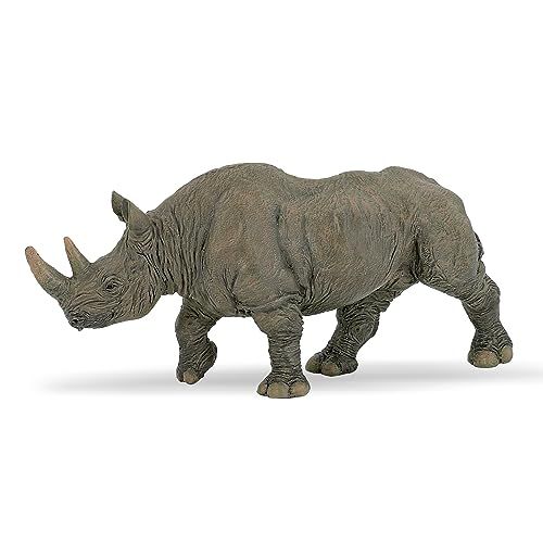 Grote Papo Grote Zwarte Neushoorn Figuur, Wilde Dieren, Kinderen 3+ Jaar