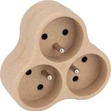 Bioplastic Zenitech Bioplastic gerecycled tripliet, 3 x 16 A, beige