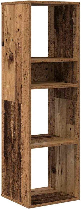 vidaXL Boekenkast - bewerkt hout - oud houtkleurig - 34x31x112 cm