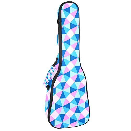 Mersov Concert Ukelele Rugzak, Heavy Duty Ukelele Case Bag met Opslag, Sopraan Concert Tenor Ukelele 10MM Gewatteerde BagBlack SchapenBlauw Roze Pastel Geometrische Optische