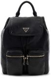 GUESS Manhattan II Flap Backpack Black Logo Zwart