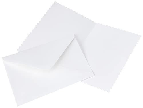 Papermania 5 x Bluetooth 300 gsm gegolfde blanco kaarten en enveloppen, wit, 12 stuks