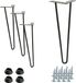 Set de 4 pieds de meuble hairpin, hauteur 41 cm, noir mat