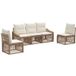 Maison Exclusive - Salon de jardin, 5 pièces, couleur beige, en résine tressée