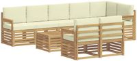 vidaXL - Bank loungeset - 8 zitplekken - Wit en crème - Polyester